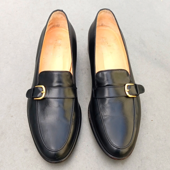 BRUNO MAGLI WILKES ELITE STRAP BUCKLED BLACK DRESS SHOES (ITALY)